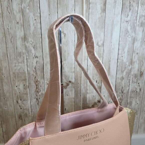 Jimmy Choo sparkling gold, pink tote bag - Picture 3 of 10